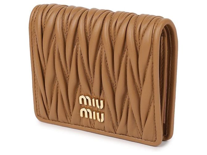 Miu Miu Nappa-Leder-Geldbörse Braun - Ansicht 4