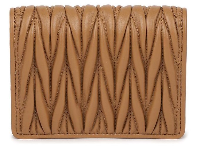 Miu Miu Nappa-Leder-Geldbörse Braun - Ansicht 5