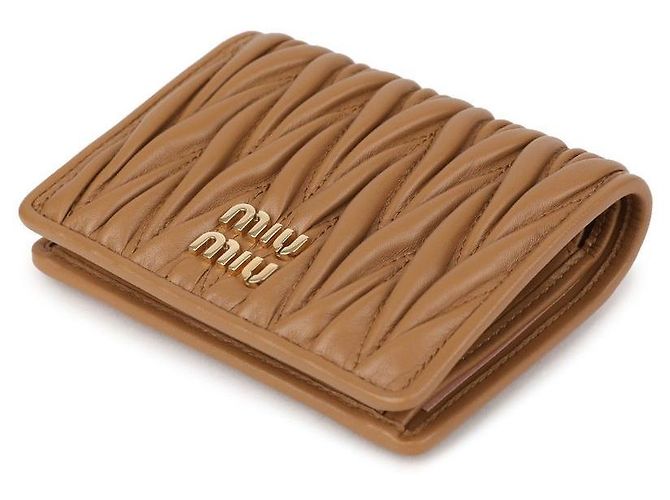 Miu Miu Nappa-Leder-Geldbörse Braun - Ansicht 6