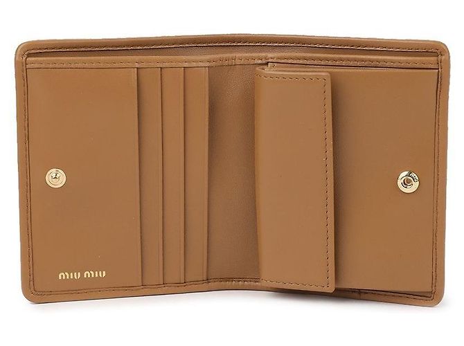 Miu Miu Nappa-Leder-Geldbörse Braun - Ansicht 7