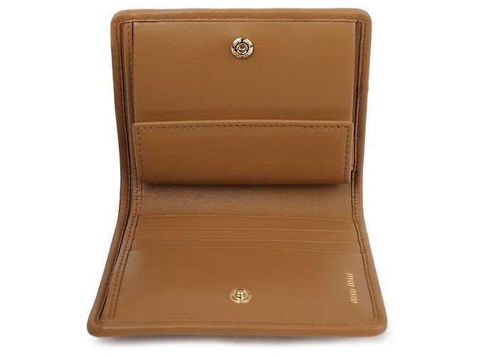 Miu Miu Nappa-Leder-Geldbörse Braun - Ansicht 9