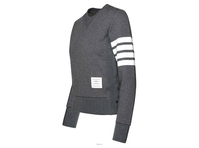 Thom Browne Sudadera de bucle de jersey a rayas RWB Castaño - vista 5