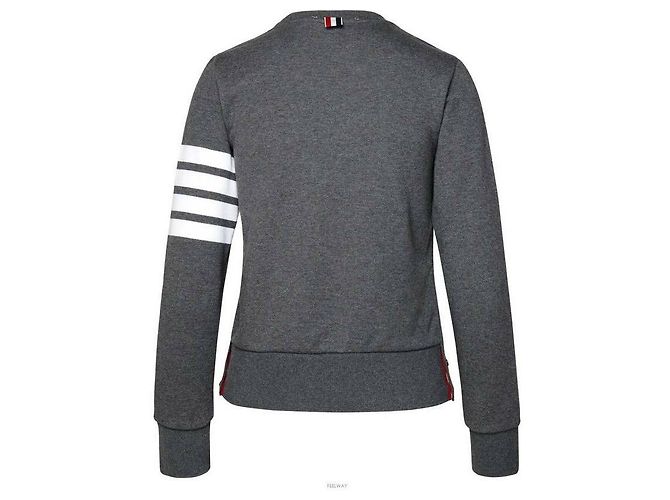 Thom Browne Sudadera de bucle de jersey a rayas RWB Castaño - vista 6
