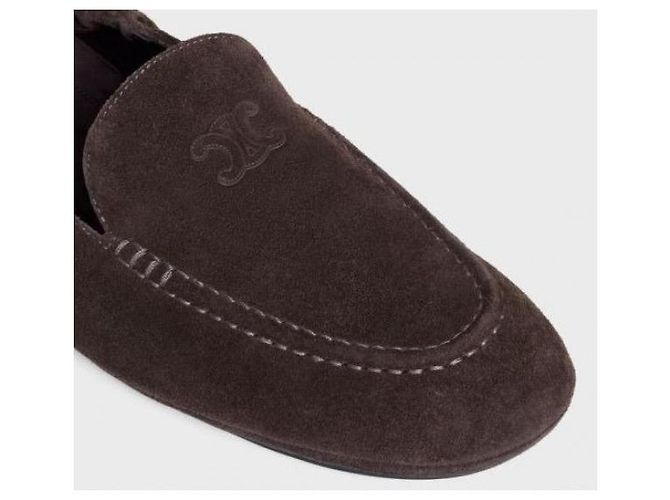 Céline Loafer with Triomphe in Suede Calfskin Brown - view 5