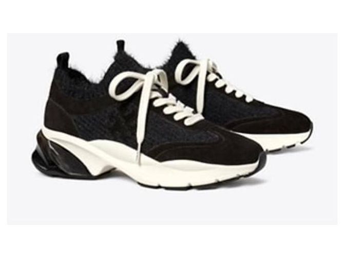 Tory Burch Trainer Sneakers Mohair Good Luck Schwarz - Ansicht 4