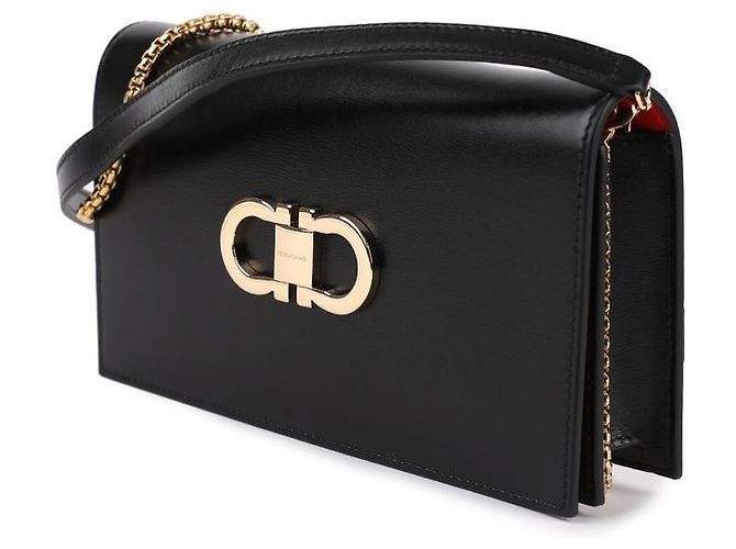 Salvatore Ferragamo Mini Bag Double Gancini Nero - vista 4