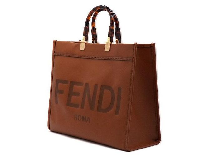 Fendi Borsa tote media leopardata con manici in plexiglass marrone Sunshine e borsa a spalla - vista 2