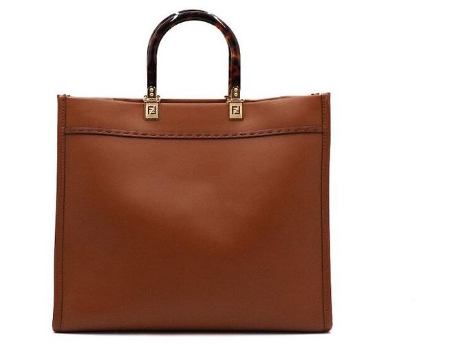 Fendi Borsa tote media leopardata con manici in plexiglass marrone Sunshine e borsa a spalla - vista 4