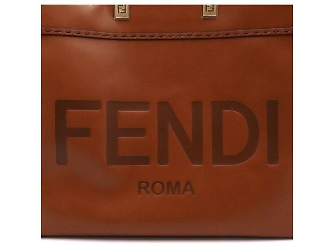 Fendi Borsa tote media leopardata con manici in plexiglass marrone Sunshine e borsa a spalla - vista 9
