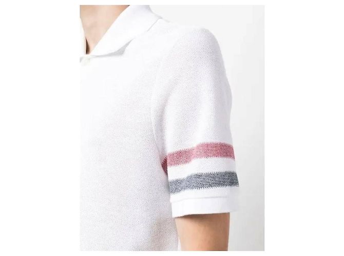 Thom Browne Polo de algodón de manga corta con textura recortada - vista 5