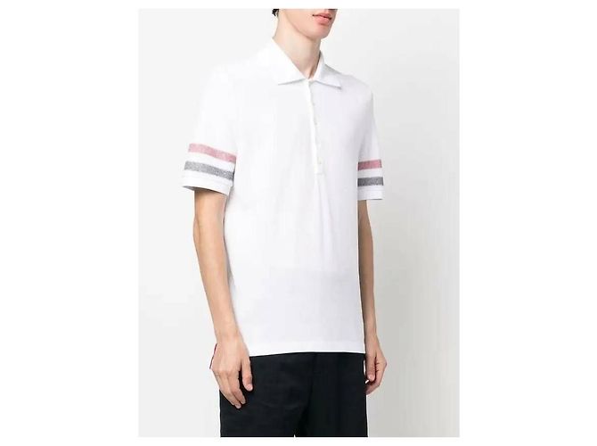 Thom Browne Polo de algodón de manga corta con textura recortada - vista 6