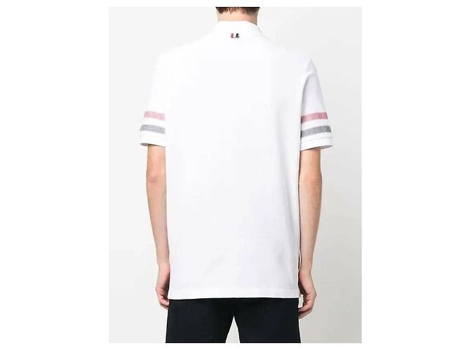 Thom Browne Polo de algodón de manga corta con textura recortada - vista 8