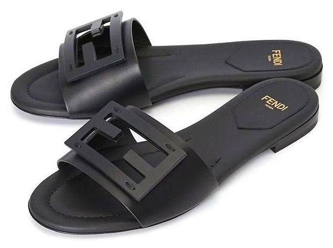Fendi Ciabatte in pelle - vista 4
