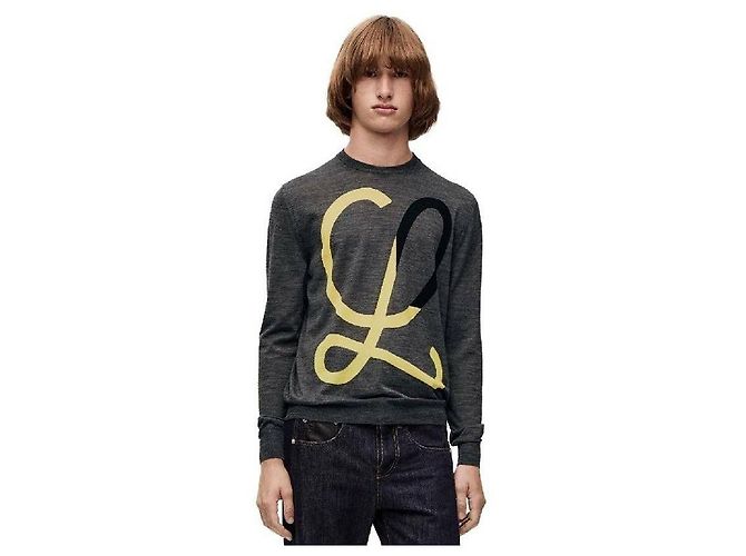 Loewe Suéter em malha de lã intarsia Marrom - vista 5