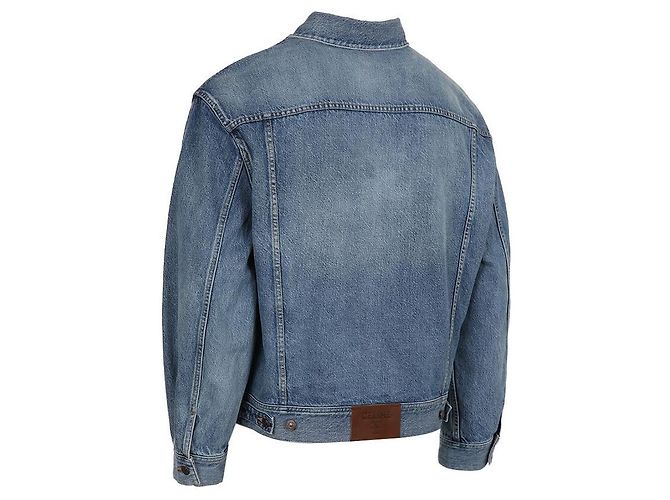 Céline Lockere Passform Denim Truckerjacke aus Baumwolle Blau - Ansicht 5