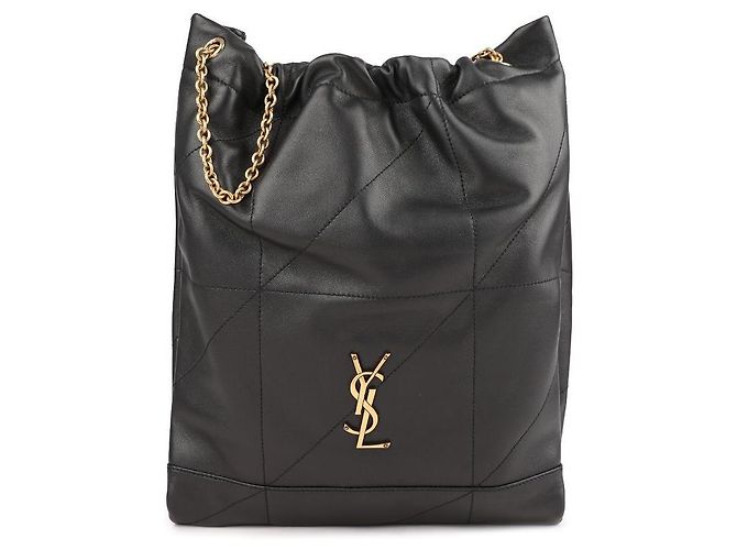 Saint Laurent Borsa a spalla con catena e cordoncino trapuntata Nero - vista 3