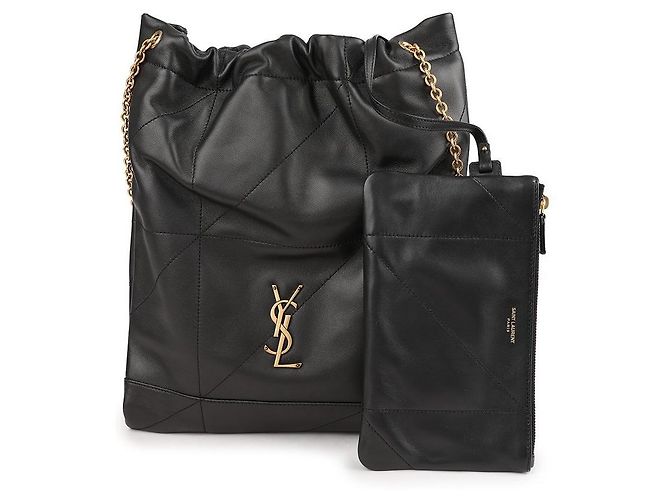 Saint Laurent Borsa a spalla con catena e cordoncino trapuntata Nero - vista 4