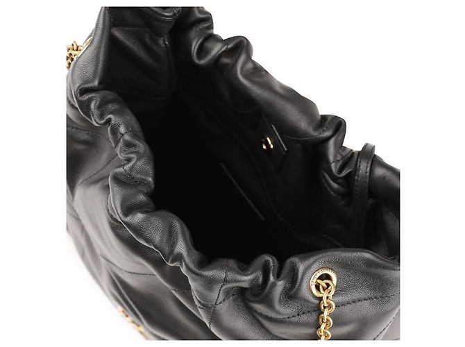Saint Laurent Borsa a spalla con catena e cordoncino trapuntata Nero - vista 9