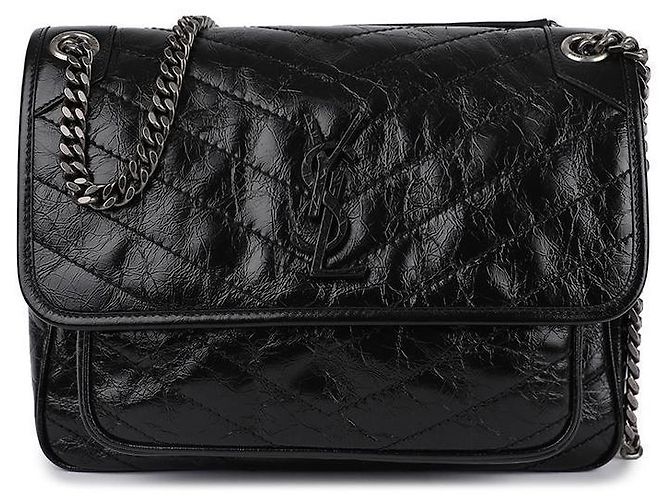 Saint Laurent Vintage Schultertasche mittel Schwarz - Ansicht 3