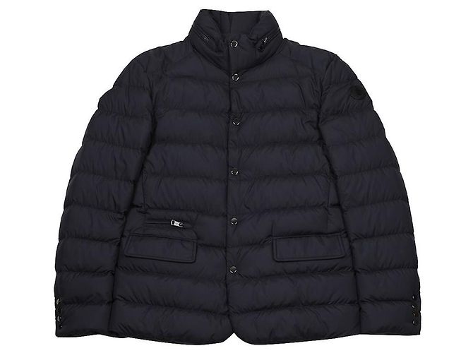 Moncler Hooded Short Down Jacket Blue - view 3