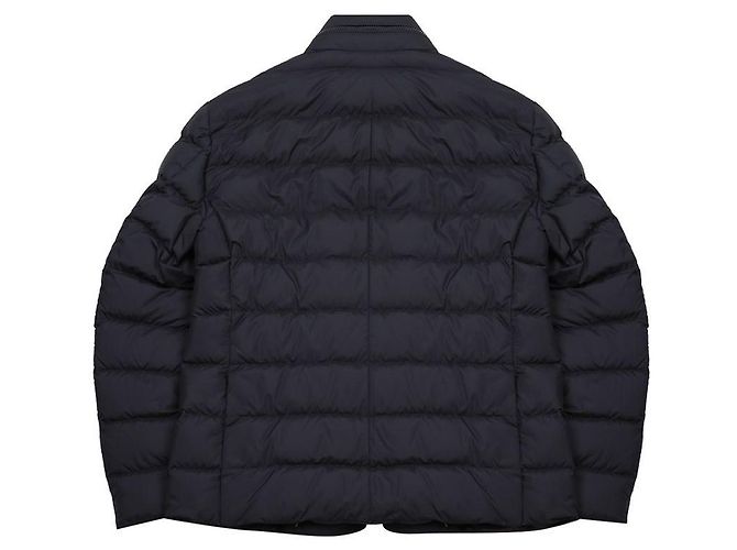Moncler Hooded Short Down Jacket Blue - view 4