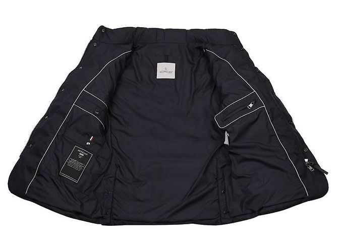 Moncler Hooded Short Down Jacket Blue - view 5
