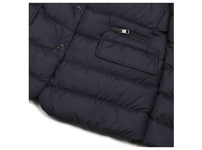 Moncler Hooded Short Down Jacket Blue - view 8