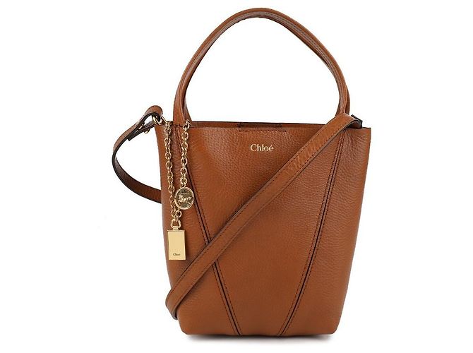 Chloé Petit sac cabas Spin Marron - vue 3