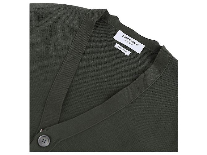 Thom Browne Cardigan a Righe con Punto Marrone - vista 5