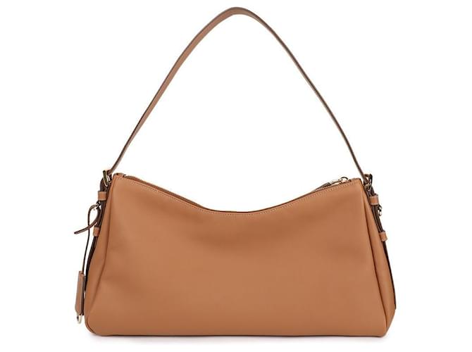 Prada Bolsa de ombro de couro com logo triangular Marrom - vista 5