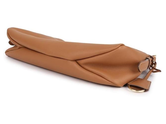 Prada Bolsa de ombro de couro com logo triangular Marrom - vista 6