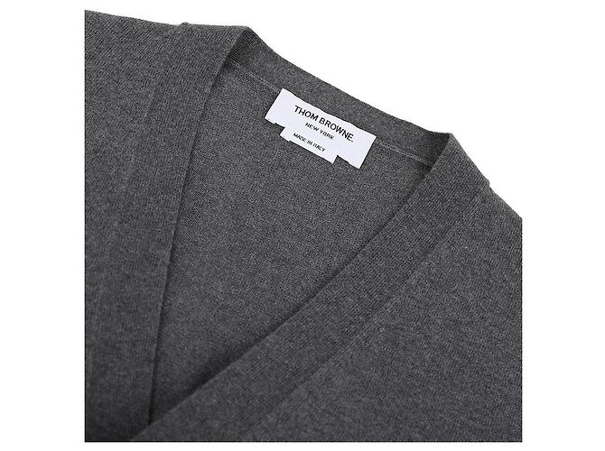 Thom Browne Herren Cardigan mit V-Ausschnitt in Relaxed Fit Braun - Ansicht 5