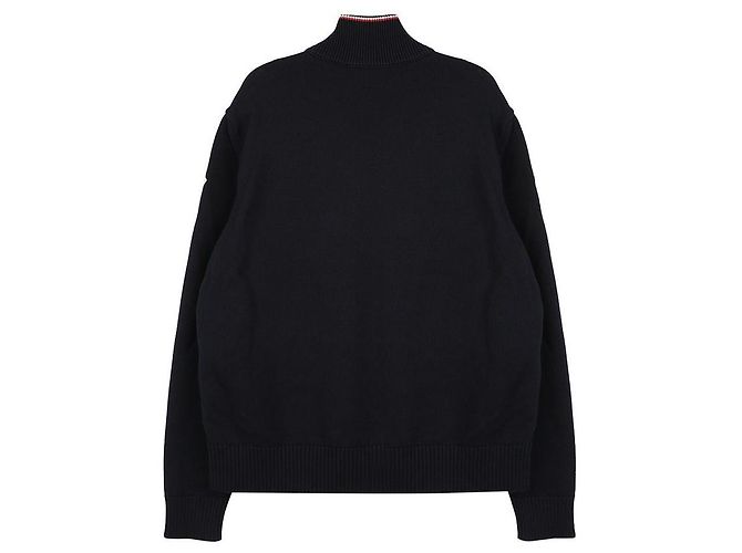 Moncler Giacca mix imbottita con zip e patch logo Blu - vista 4