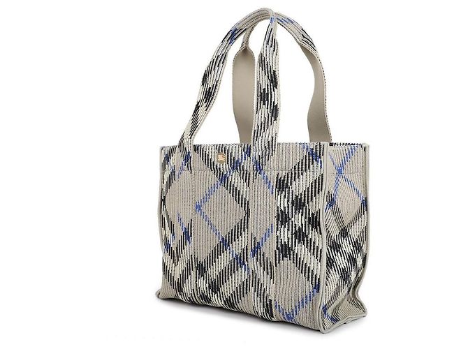 Burberry Klein kariert gestrickte Tragetasche - Ansicht 4