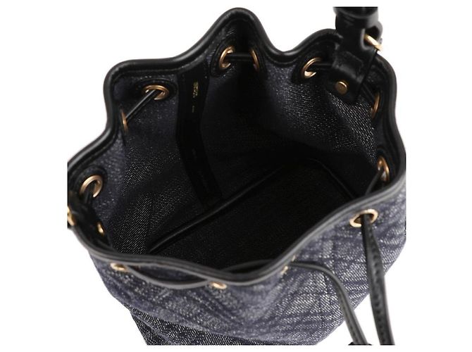 Burberry Borsa a secchiello in denim con coulisse Blu - vista 8