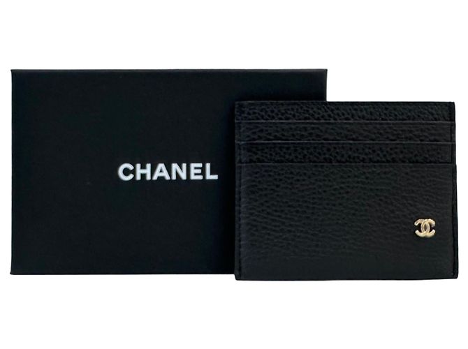 Chanel Portacarte da uomo con hardware dorato nero - vista 6