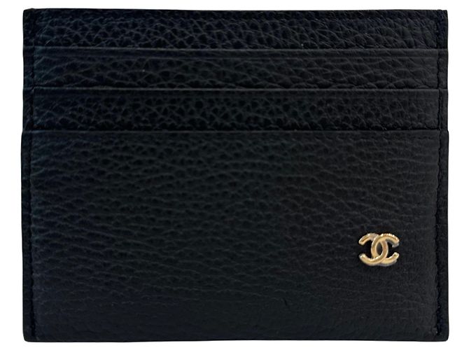 Chanel Portacarte da uomo con hardware dorato nero - vista 7