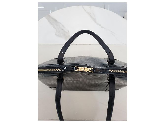 Gucci Patent Top Handle Tote Schultertasche Schwarz - Ansicht 11