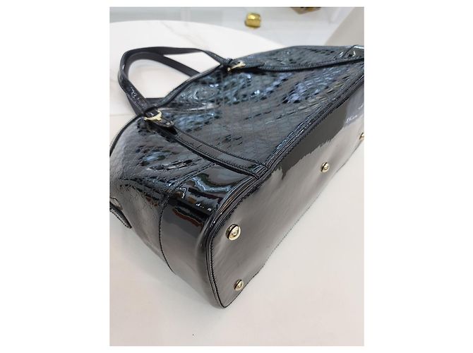 Gucci Patent Top Handle Tote Schultertasche Schwarz - Ansicht 17