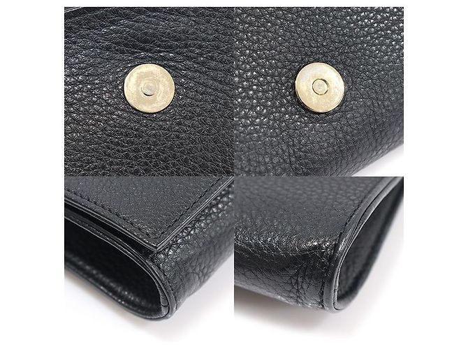Gucci Clutch Soho in pelle nera con frange Nero - view 6