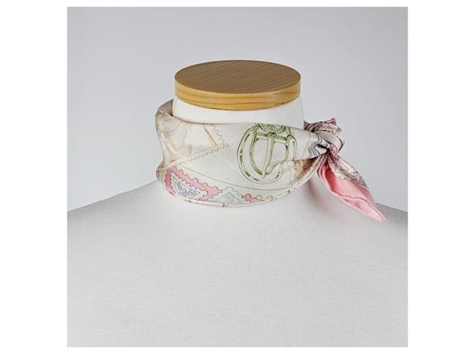 Hermès Sciarpa in seta da donna con bordi a righe Rosa - vista 10