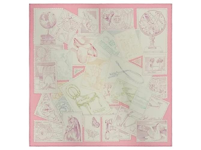 Hermès Sciarpa in seta da donna con bordi a righe Rosa - vista 2