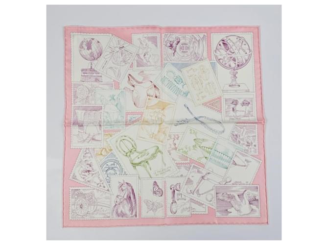 Hermès Sciarpa in seta da donna con bordi a righe Rosa - vista 5