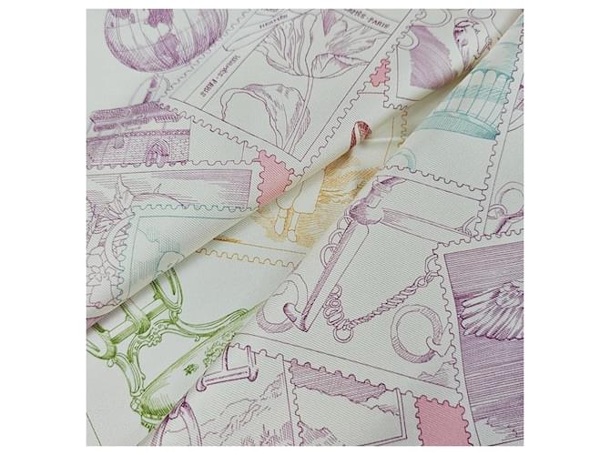 Hermès Sciarpa in seta da donna con bordi a righe Rosa - vista 7