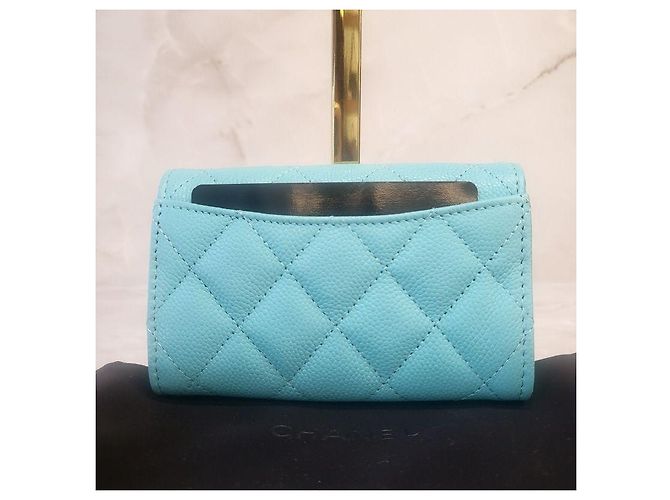 Chanel Portacarte con bottone a pressione classico Blu - vista 4