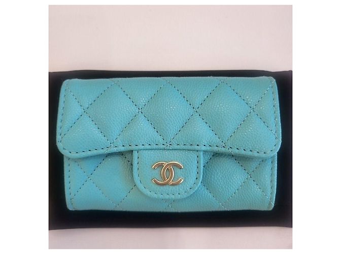Chanel Portacarte con bottone a pressione classico Blu - vista 5