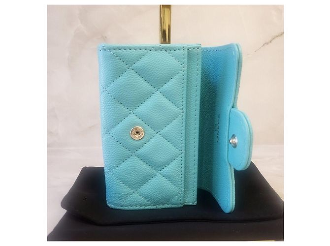 Chanel Portacarte con bottone a pressione classico Blu - vista 6