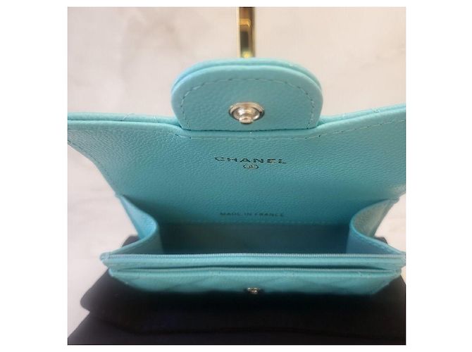 Chanel Portacarte con bottone a pressione classico Blu - vista 7