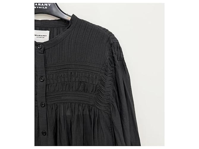 Isabel Marant Blusa de algodón PLALIA Negro - vista 4