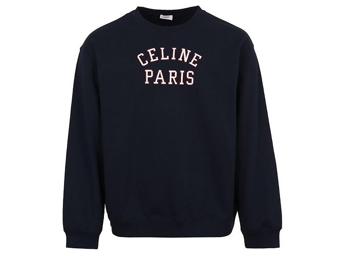Céline Baumwoll-Fleece-Sweatshirt mit Paris-Druck Blau - Ansicht 2